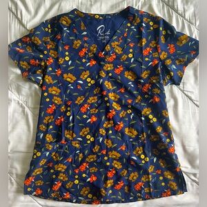 S Patterned Scrub Top